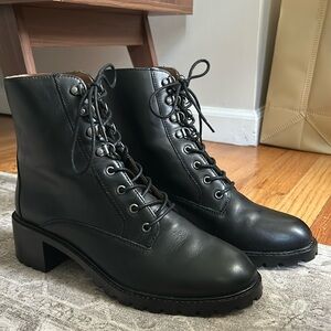 Madewell Leather Lace Up Booties